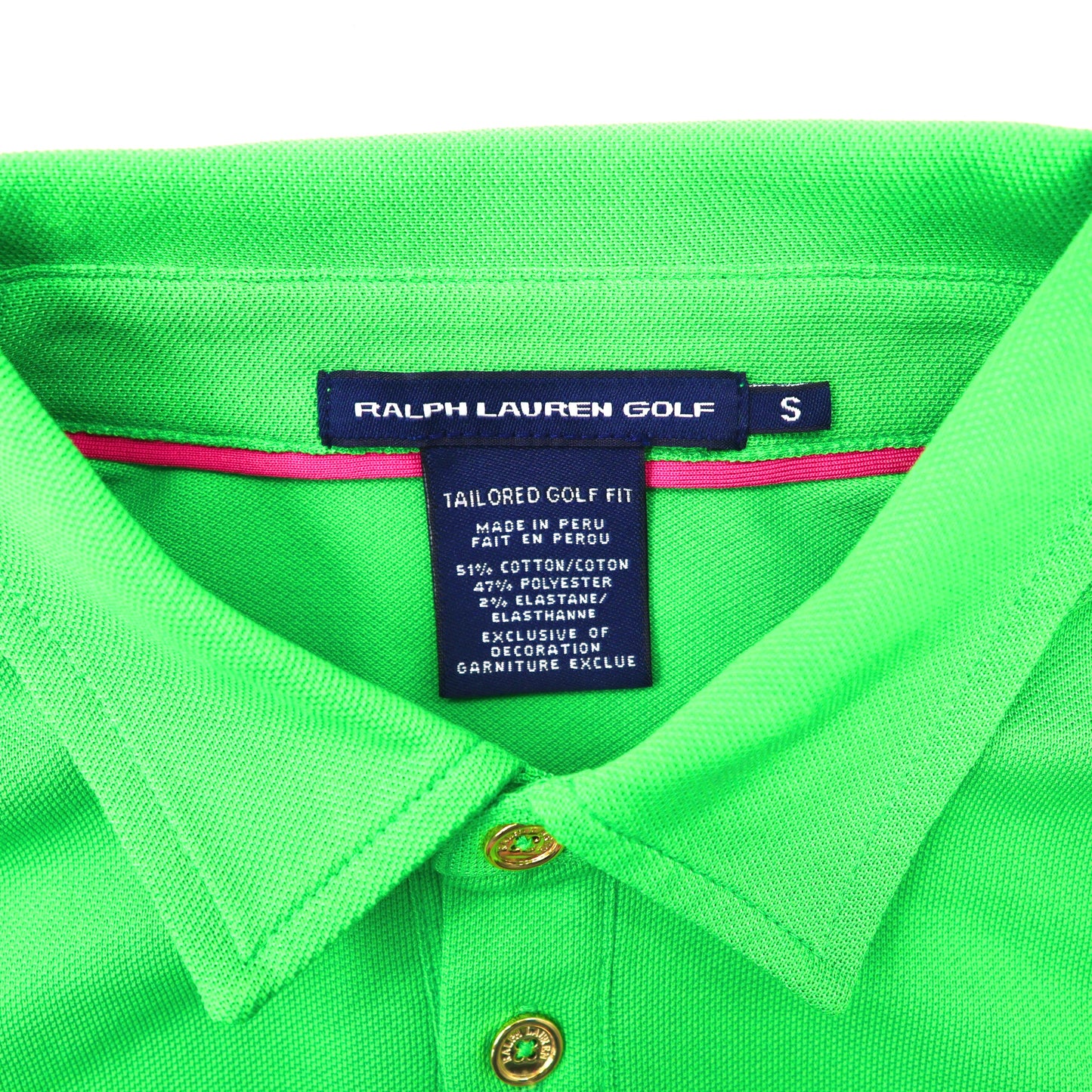 RALPH LAUREN GOLF ポロシャツ S グリーン コットン ビッグポニー刺繍 ペルー製