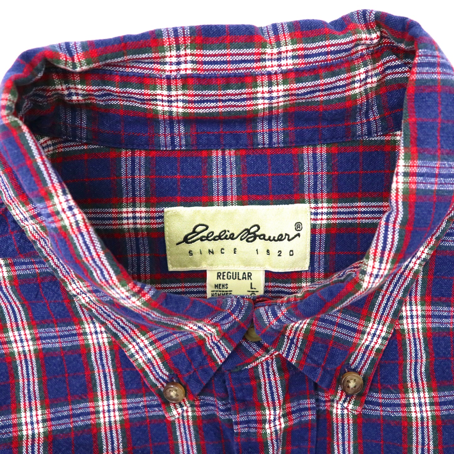Eddie Bauer ビッグサイズ ボタンダウンシャツ L ネイビー コットン 90年代