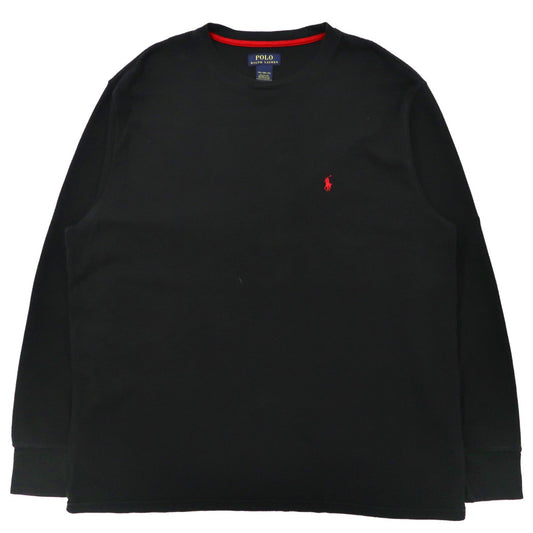 POLO RALPH LAUREN サーマル ロングスリーブTシャツ 2XL ブラック コットン スモールポニー刺繍 ビッグサイズ