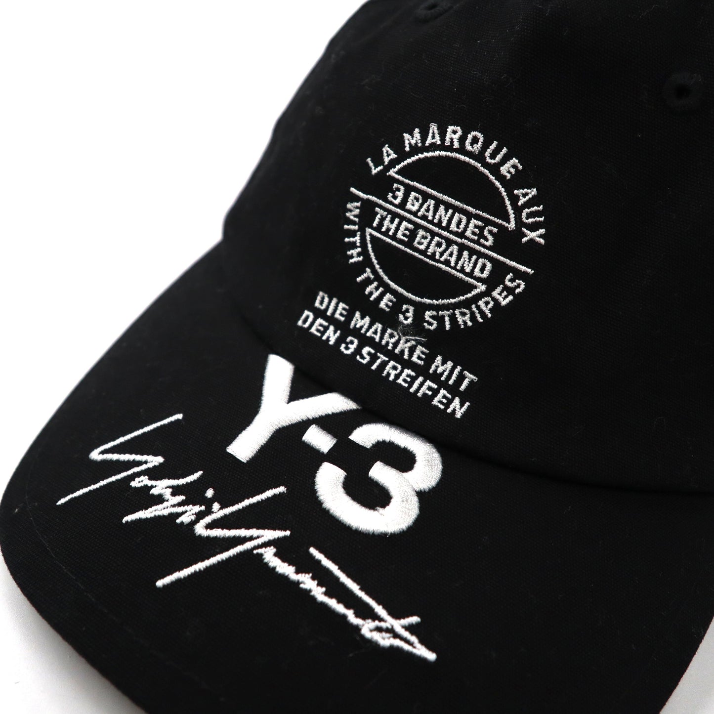 Y-3 ( adidas × YOHJI YAMAMOTO ) ストリートキャップ ONE ブラック コットン バックアジャスター ロゴ刺繍 CY3536