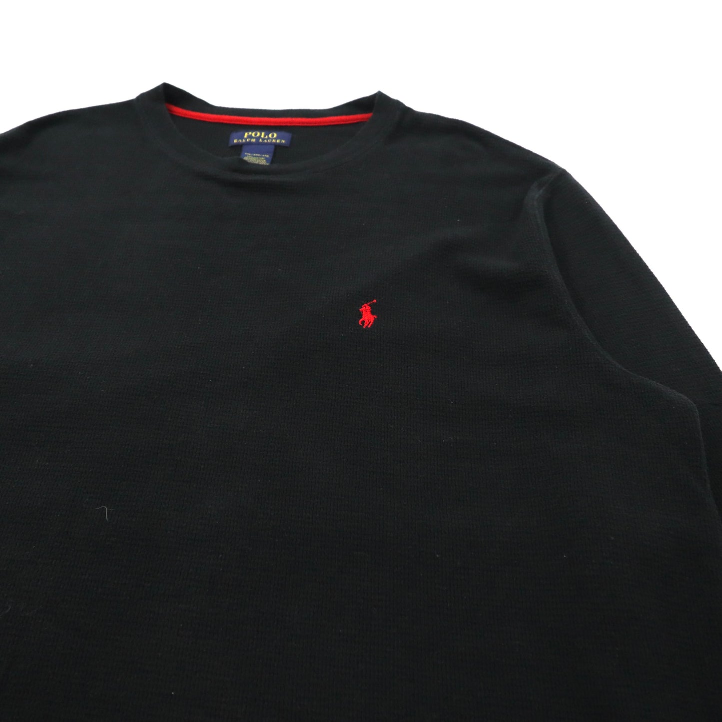 POLO RALPH LAUREN サーマル ロングスリーブTシャツ 2XL ブラック コットン スモールポニー刺繍 ビッグサイズ