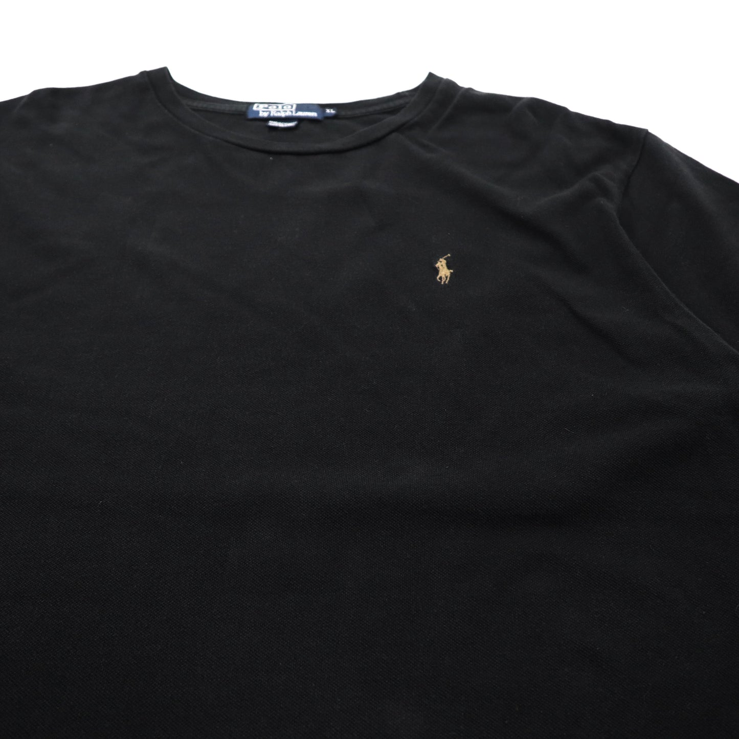 Polo by Ralph Lauren ビッグサイズ ワンポイントロゴTシャツ XL ブラック コットン 鹿の子 スモールポニー刺繍