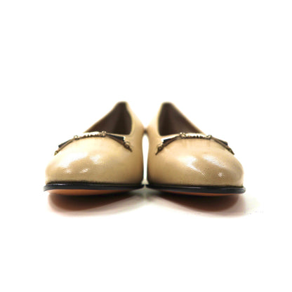 SALVATORE FERRAGAMO パンプス 22cm ベージュ レザー イタリア製