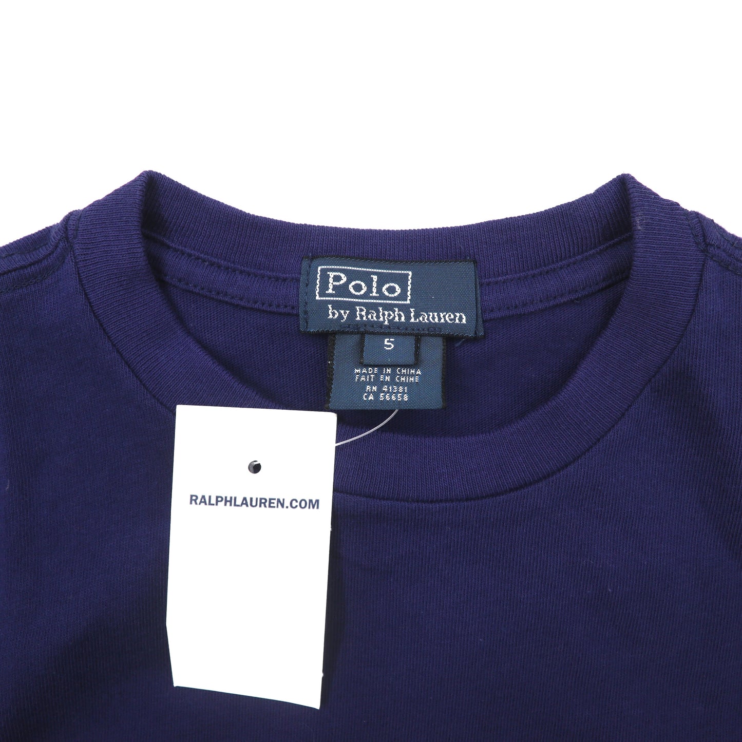 Polo by Ralph Lauren ロゴプリントTシャツ 5 ネイビー コットン ビッグポニー 未使用品