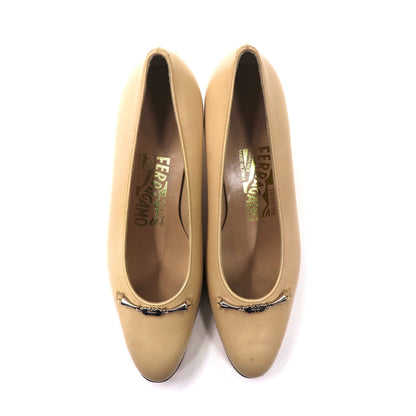SALVATORE FERRAGAMO パンプス 22cm ベージュ レザー イタリア製