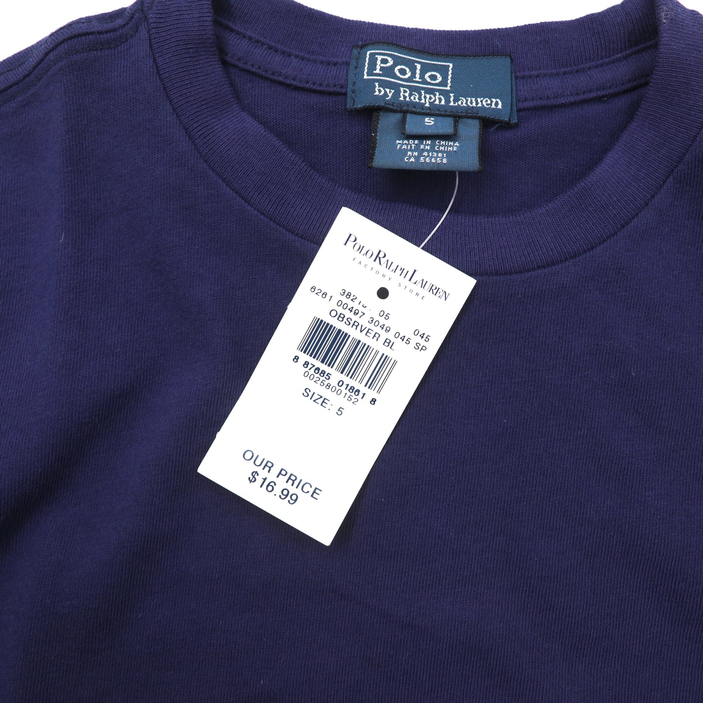 Polo by Ralph Lauren ロゴプリントTシャツ 5 ネイビー コットン ビッグポニー 未使用品