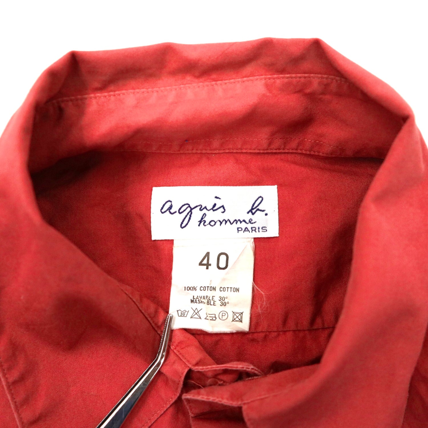 agnes b. homme PARIS ドレスシャツ 40 ピンク コットン 日本製 – 日本