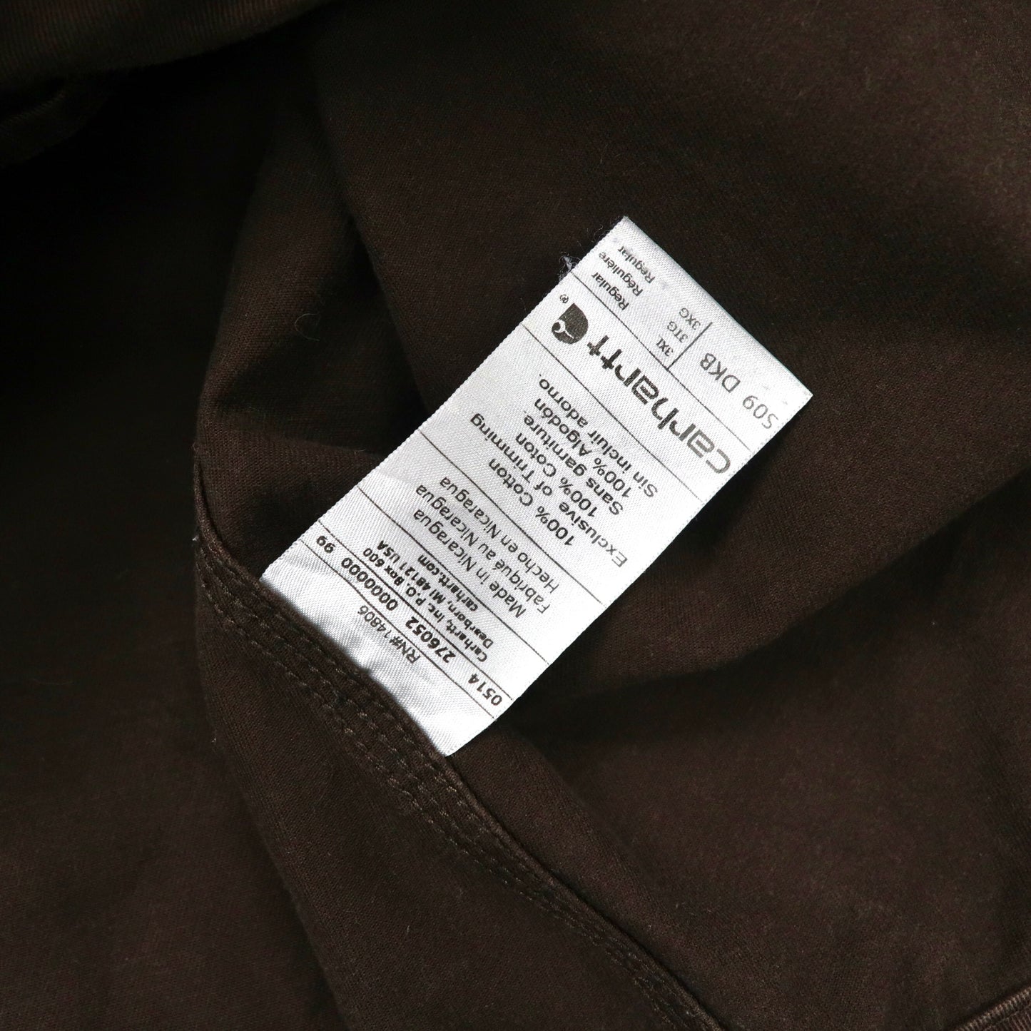 carhartt ビッグサイズ ボタンダウン ワークシャツ 3XL ブラウン コットン ニカラグア製