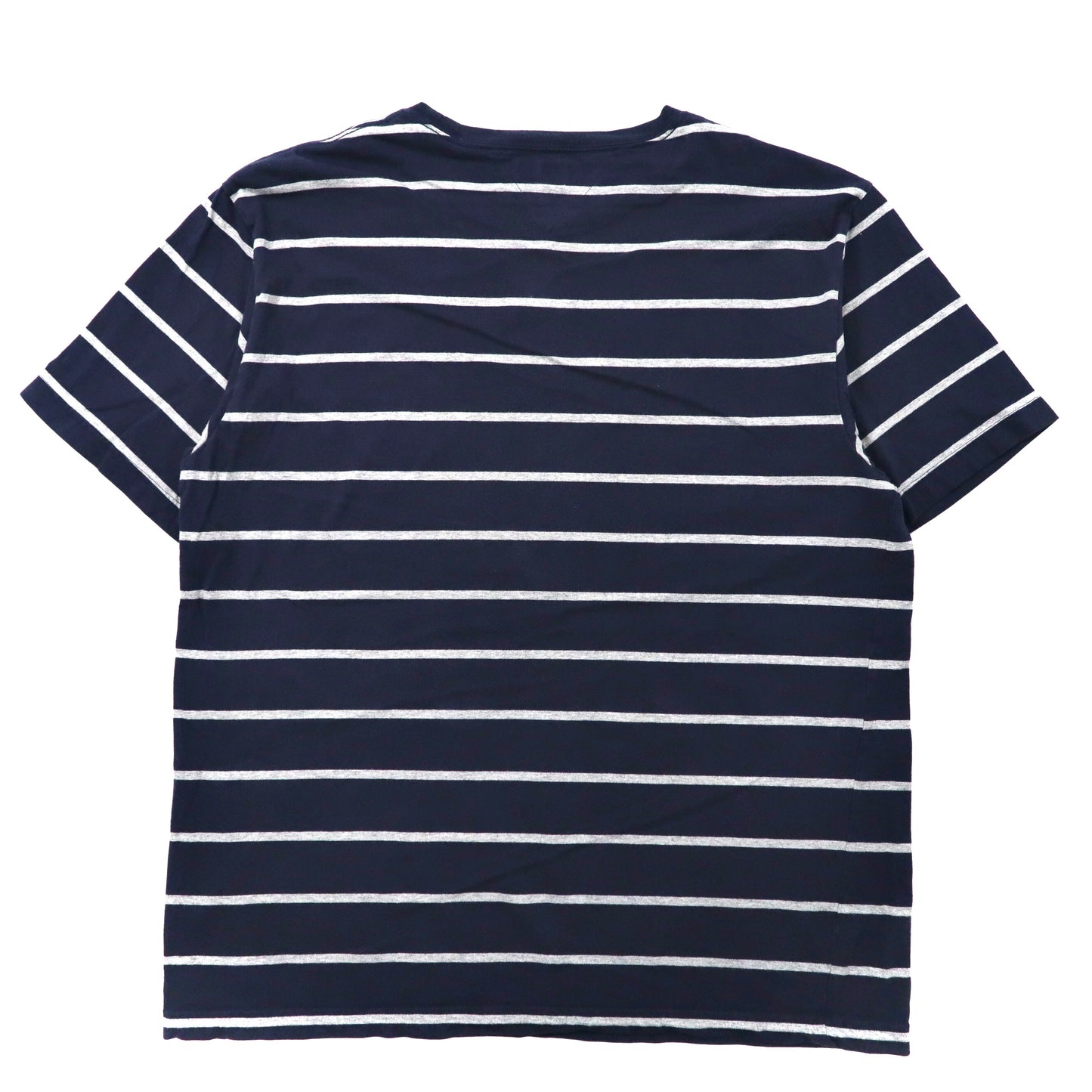 TOMMY HILFIGER ビッグサイズ ボーダーTシャツ XXL ネイビー コットン ワンポイントロゴ