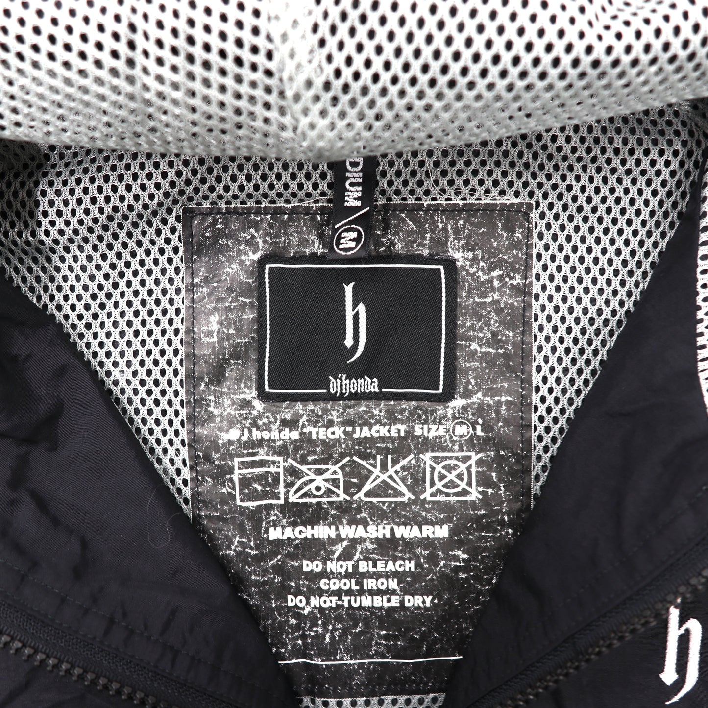 DJ honda ナイロンジャケット M ブラック 袖ロゴ TECH JACKET 90年代