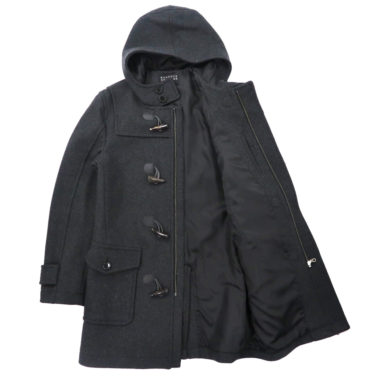 BARNEYS NEWYORK COAT XL Gray Wool – 日本然リトテ