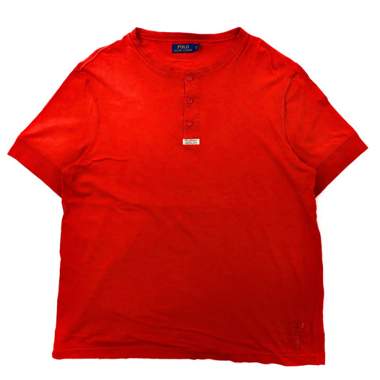 POLO RALPH LAUREN ヘンリーネックTシャツ XL オレンジ コットン ビッグサイズ