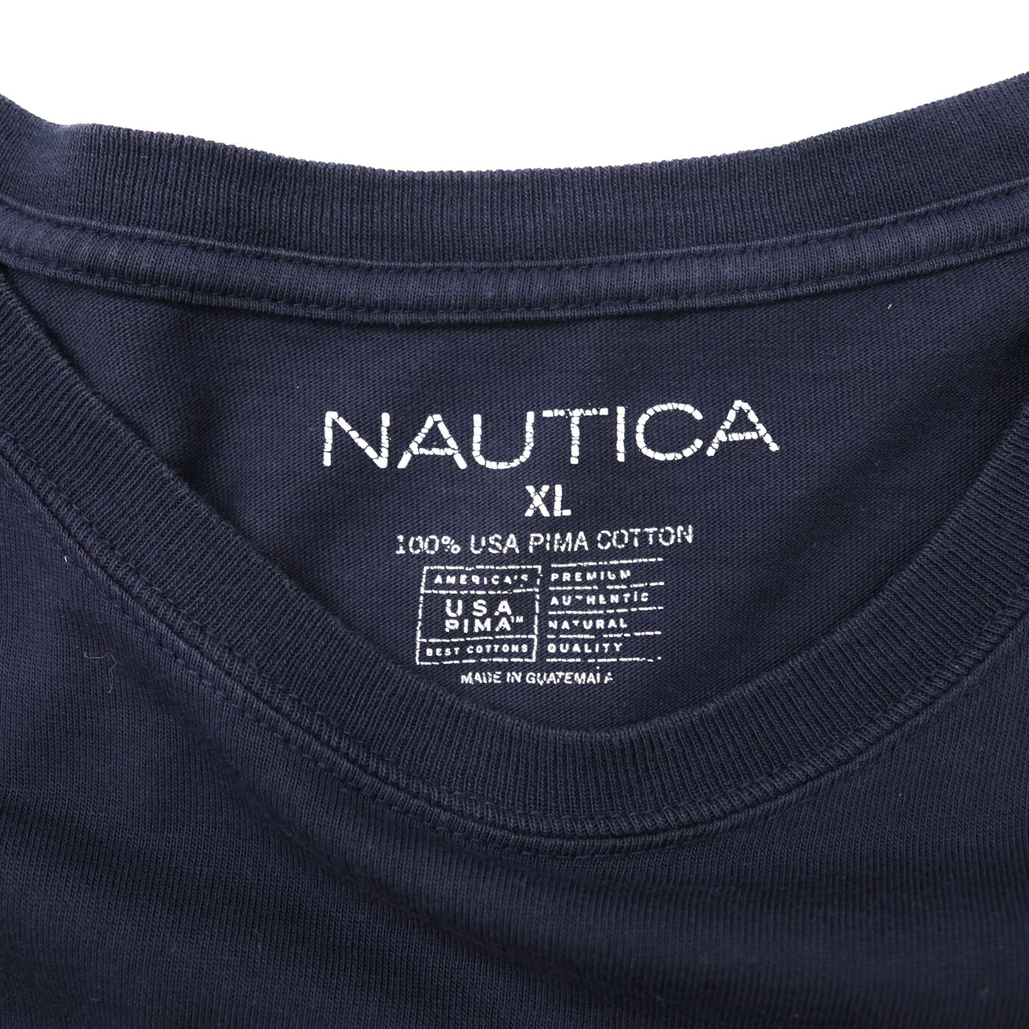 NAUTICA ビッグサイズ ワンポイントロゴTシャツ XL ネイビー USAピマコットン