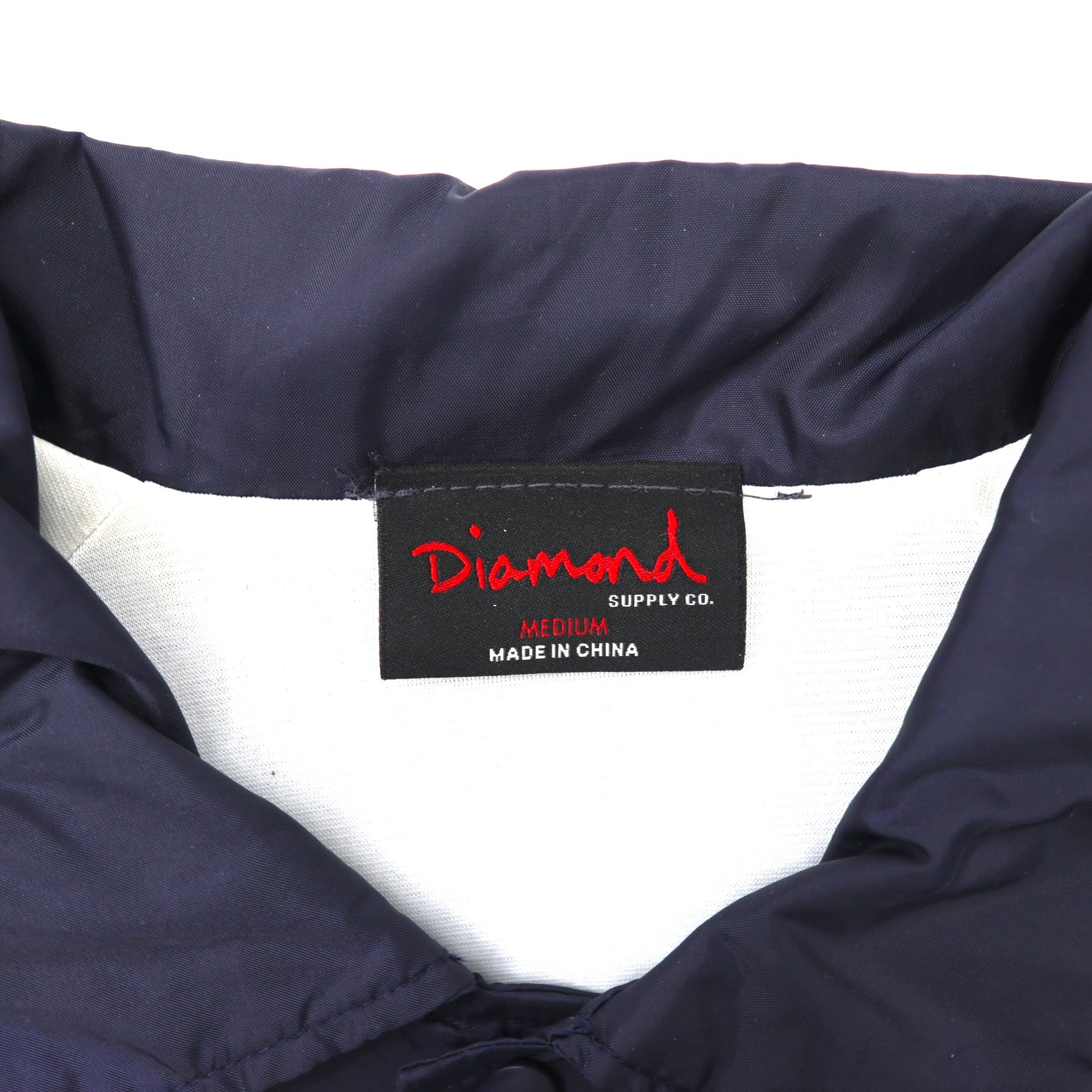 DIAMOND SUPPLY CO. Coach jacket M navy nylon back logo print