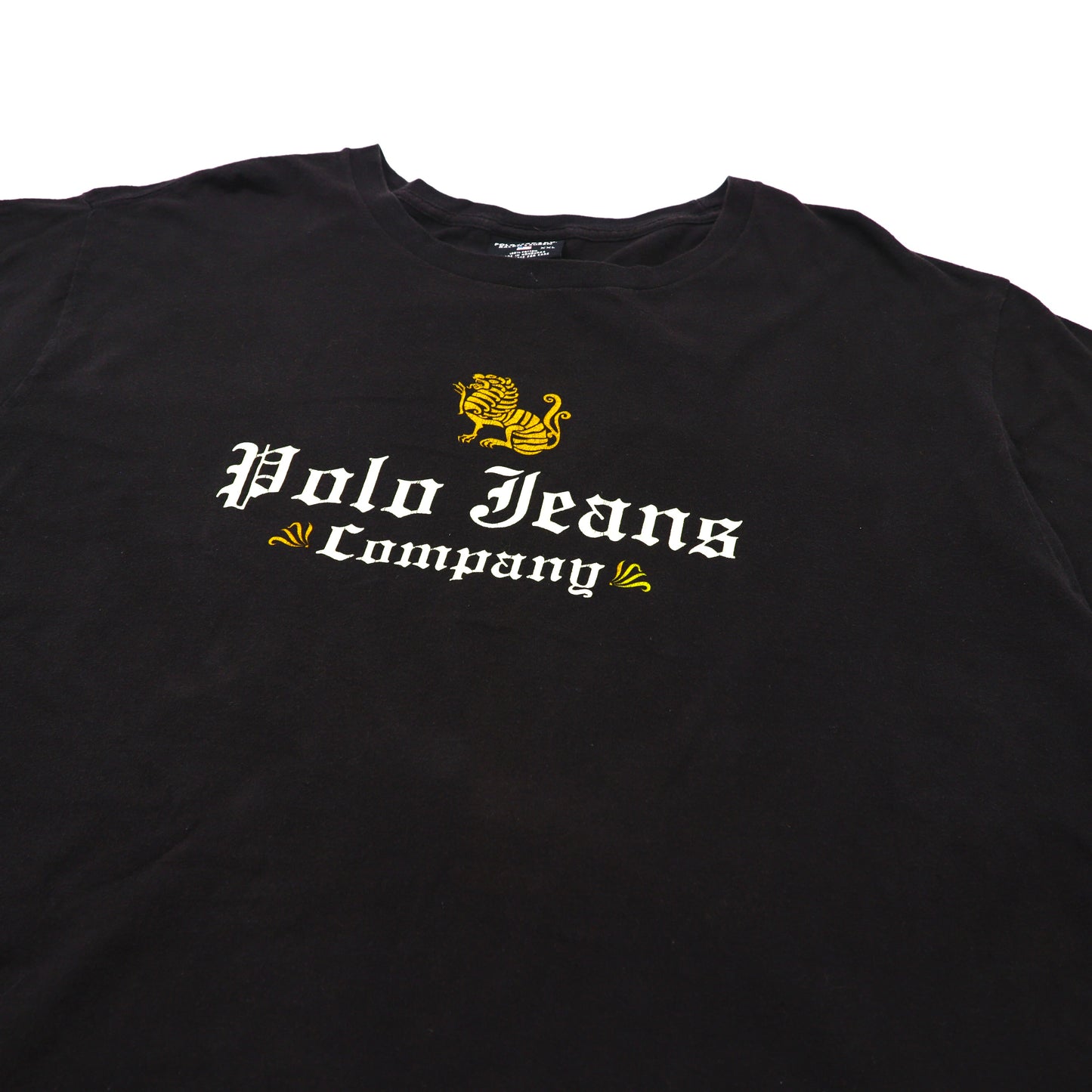 POLO JEANS CO. RALPH LAUREN クルーネックTシャツ XXL ブラック コットン ロゴプリント ビッグサイズ 90年代
