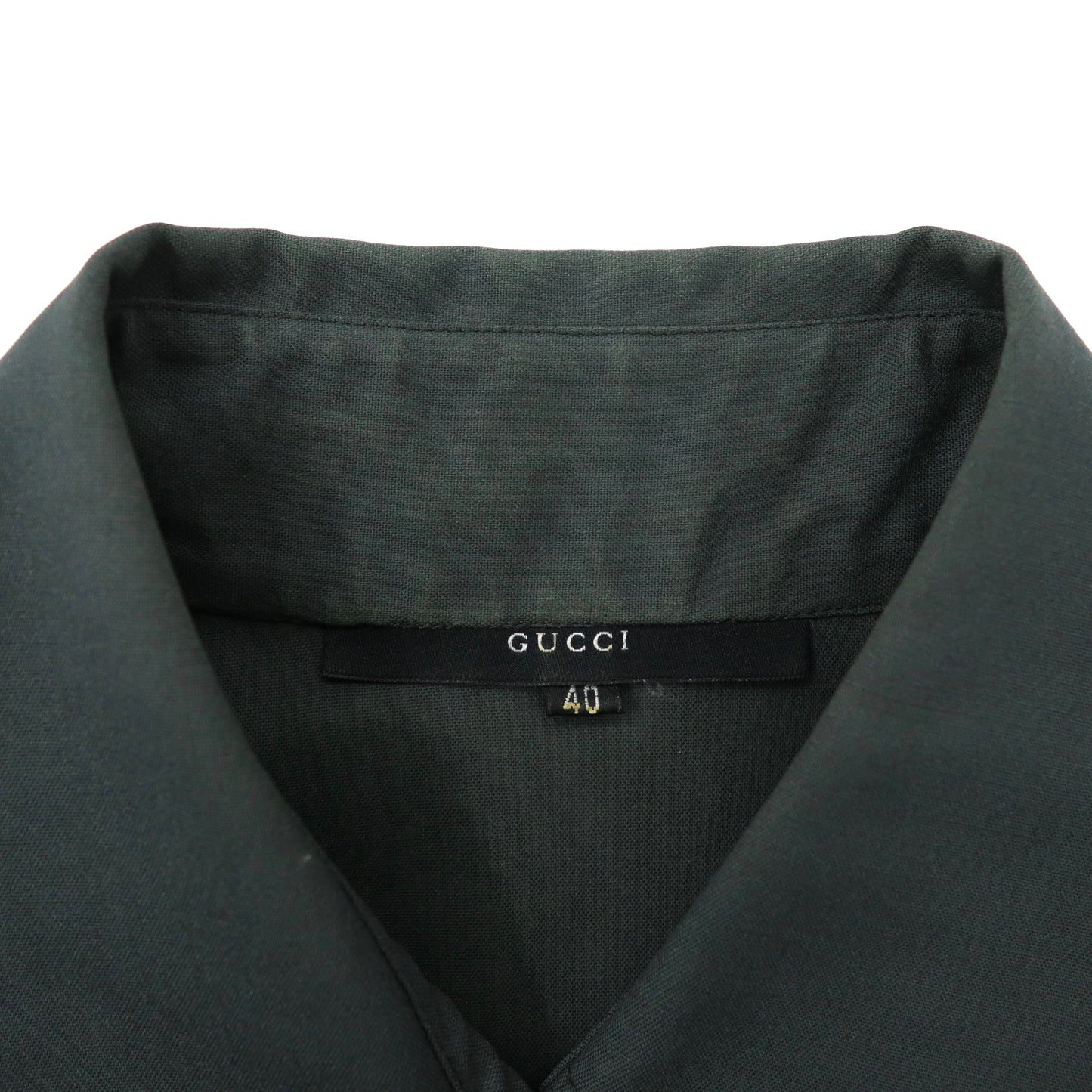 GUCCI ドレスシャツ 40 グレー ウール カシミヤ混 ストレッチ 0209 / VG707 イタリア製