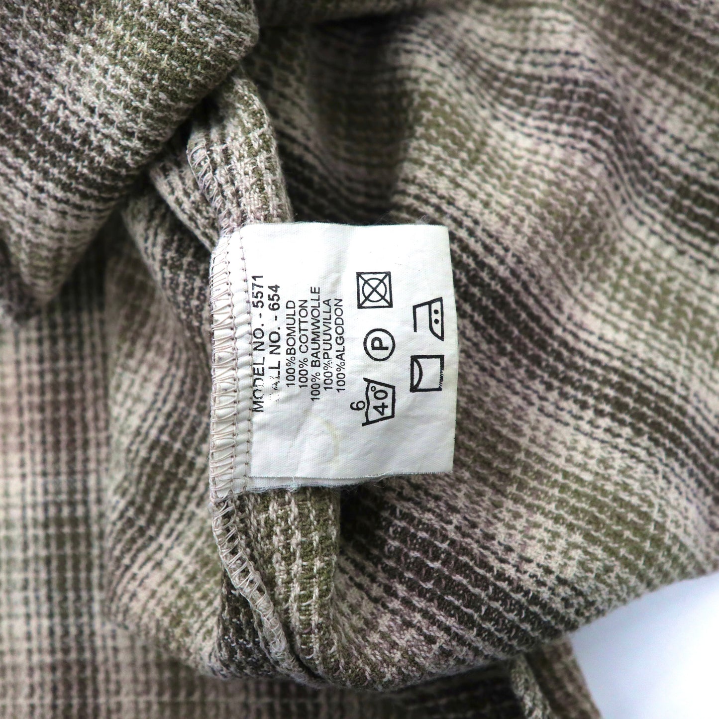 Big Flannel Shirt オーバーサイズ フランネルシャツ XL ベージュ チェック リネン