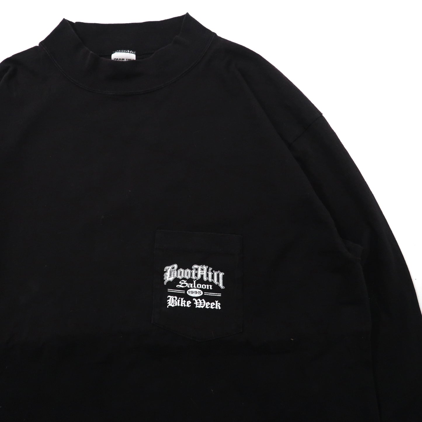 USA製 BOOT HILL SALOON ハイネック ロングスリーブTシャツ XXL ブラック コットン バイカー バックプリント ビッグサイズ 90年代