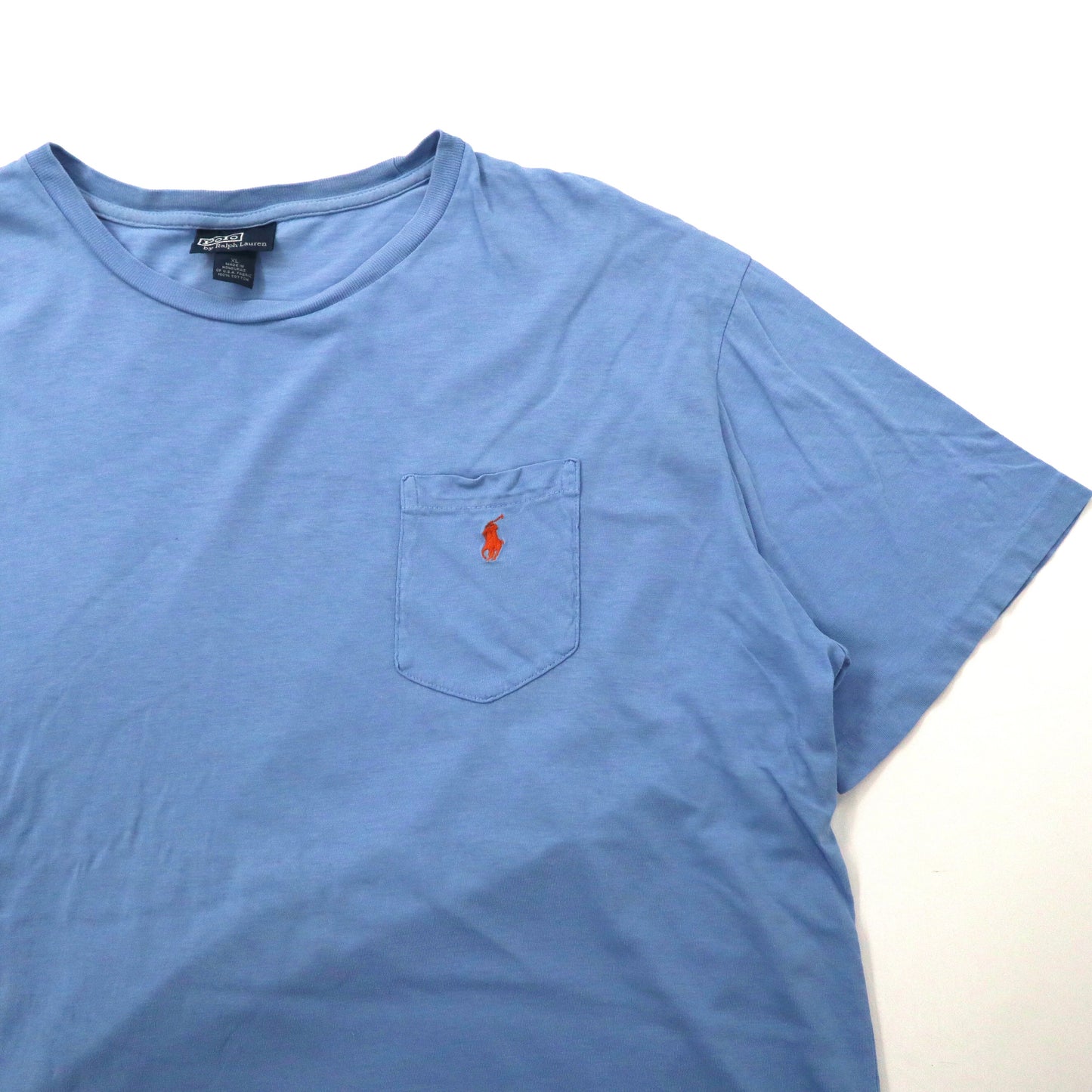 Polo by Ralph Lauren ビッグサイズ ポケットTシャツ XL ブルー コットン スモールポニー刺繍