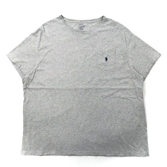 POLO RALPH LAUREN ビッグサイズ ポケットTシャツ XXL グレー コットン CLASSIC FIT スモールポニー刺繍