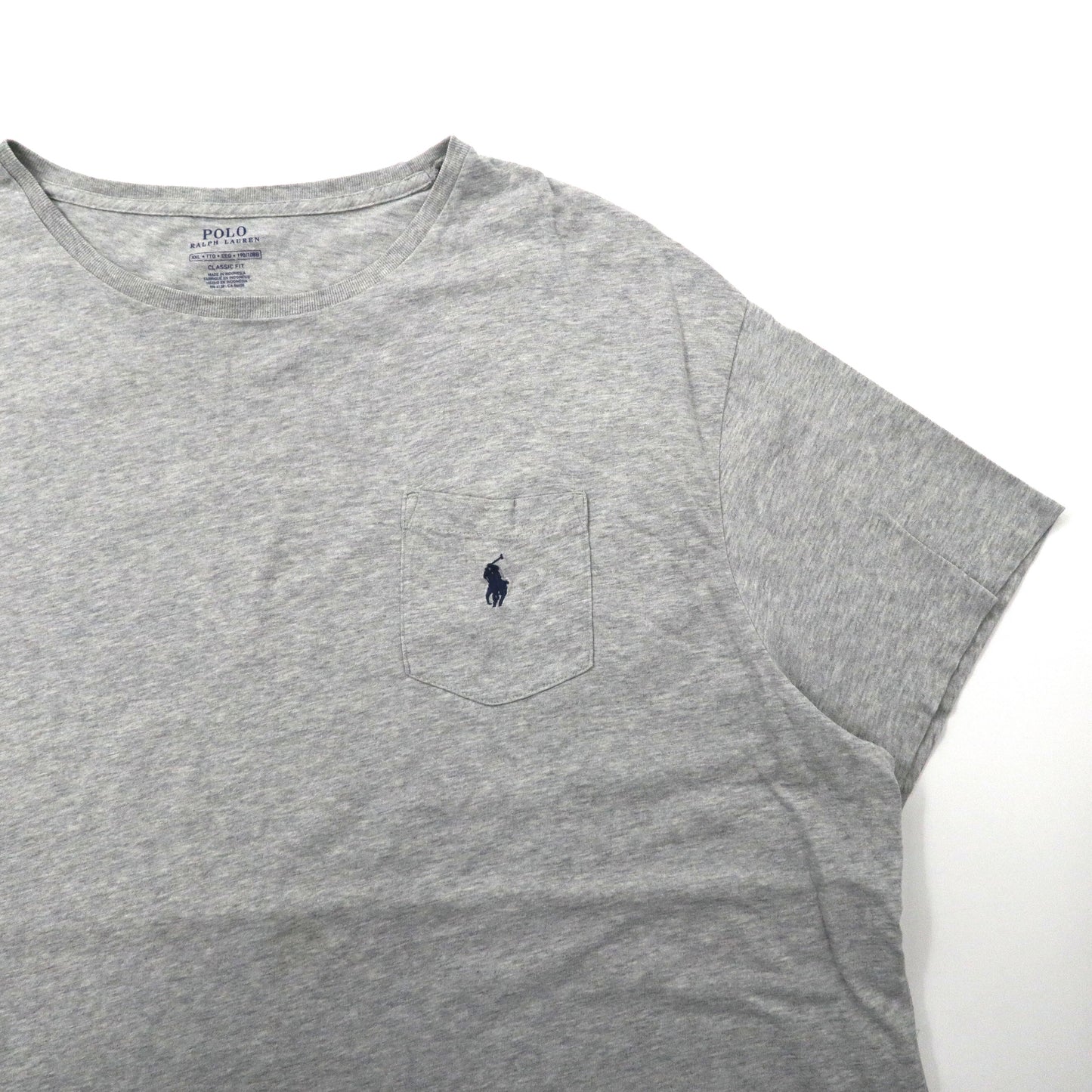 POLO RALPH LAUREN ビッグサイズ ポケットTシャツ XXL グレー コットン CLASSIC FIT スモールポニー刺繍