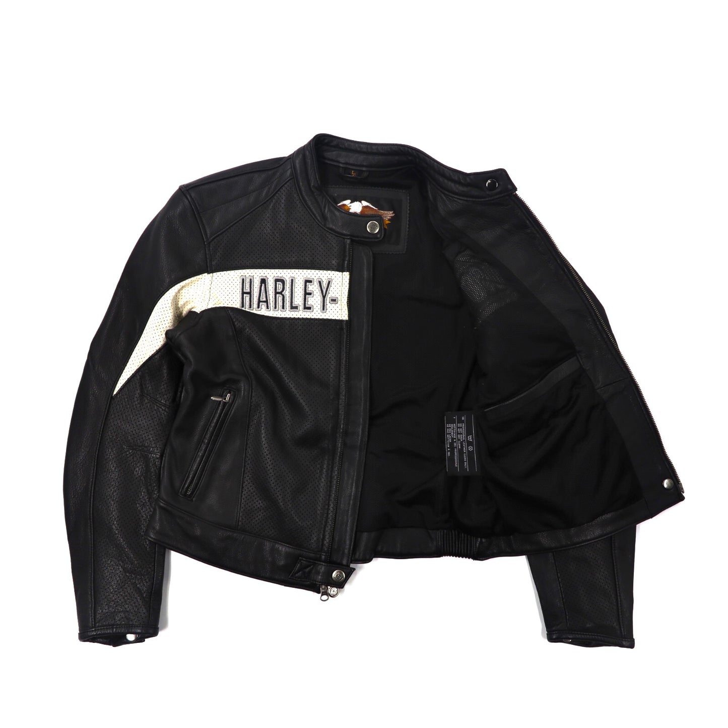 HARLEY DAVIDSON ライダースジャケット L ブラック パンチングレザー
