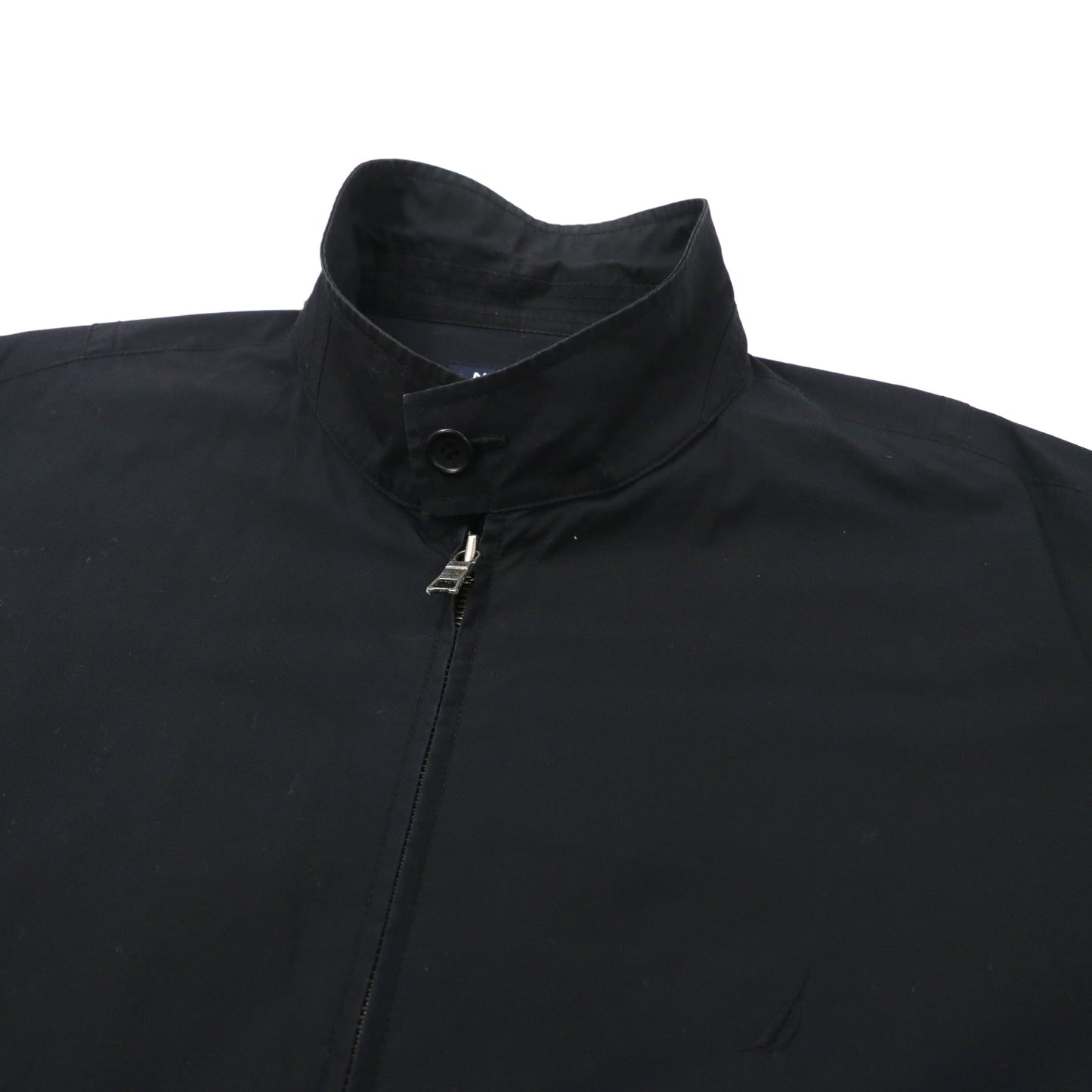 NAUTICA スウィングトップ ハリントンジャケット XL ブラック コットン ワンポイントロゴ刺繍 ビッグサイズ