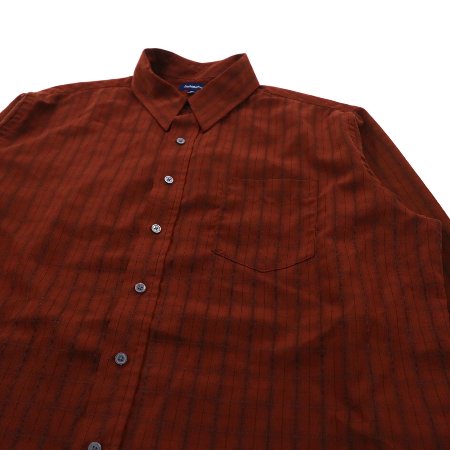 Croft&Barrow ビッグサイズ チェックシャツ ポリシャツ XL ブラウン ポリエステル
