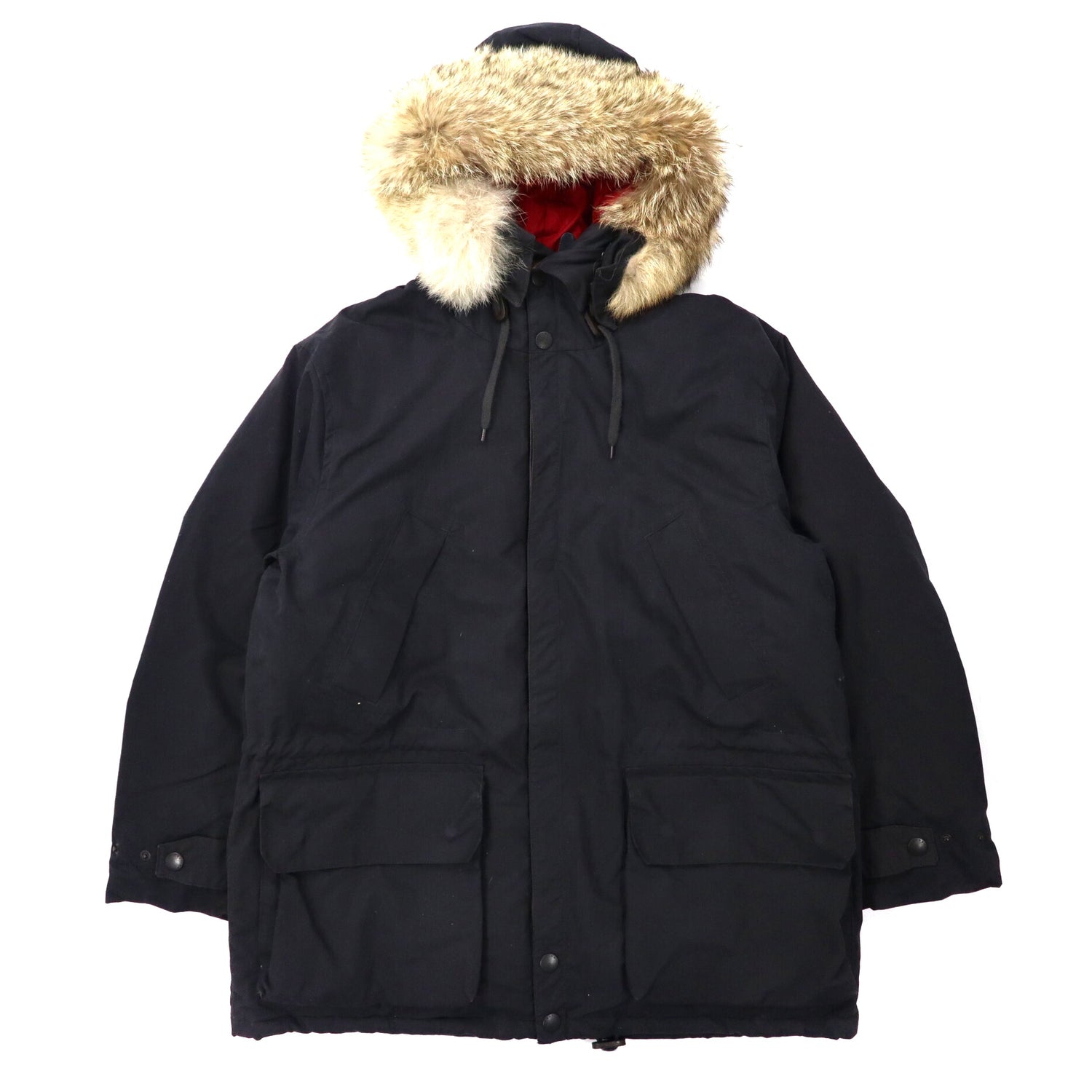 NAUTICA PUFFER JACKET N-3B MOD PARKA L Black Cotton Draw Code Fur