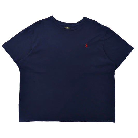 日本然リトテ-古着オンライン-POLO RALPH LAUREN ビッグサイズTシャツ XXL ネイビー コットン スモールポニー刺繍-