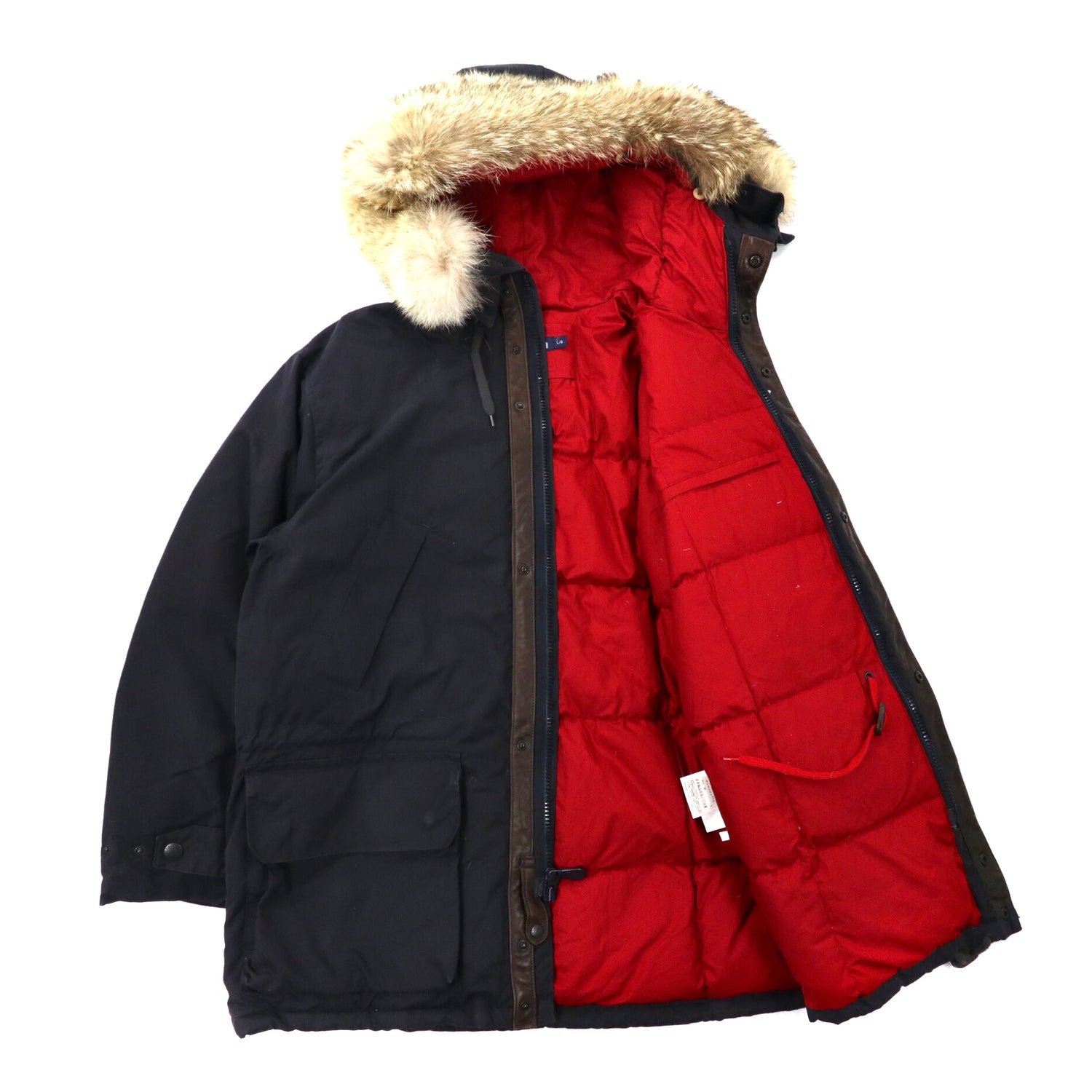 NAUTICA PUFFER JACKET N-3B MOD PARKA L Black Cotton Draw Code Fur