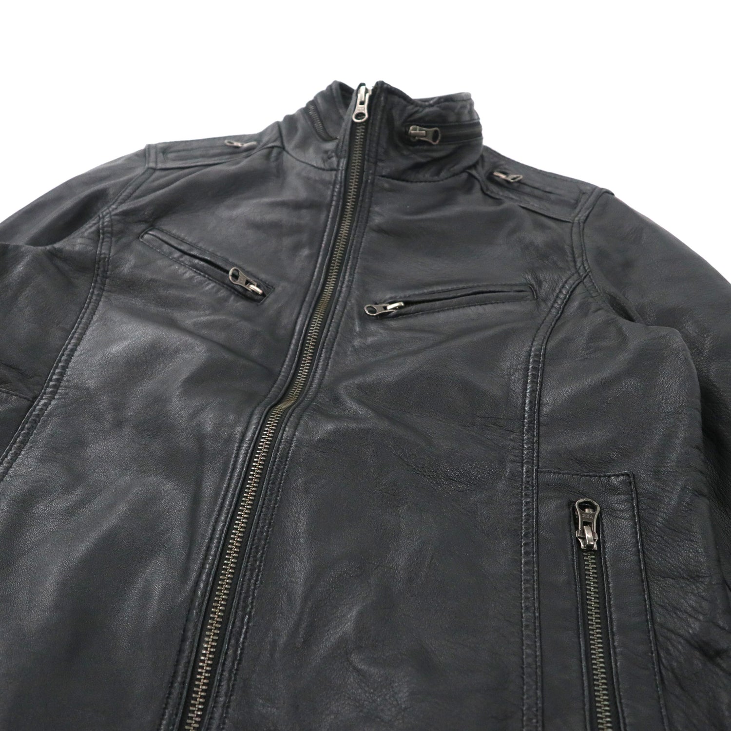 FREEDOM Single Riders Jacket S Black Sheep Leather Double Zip