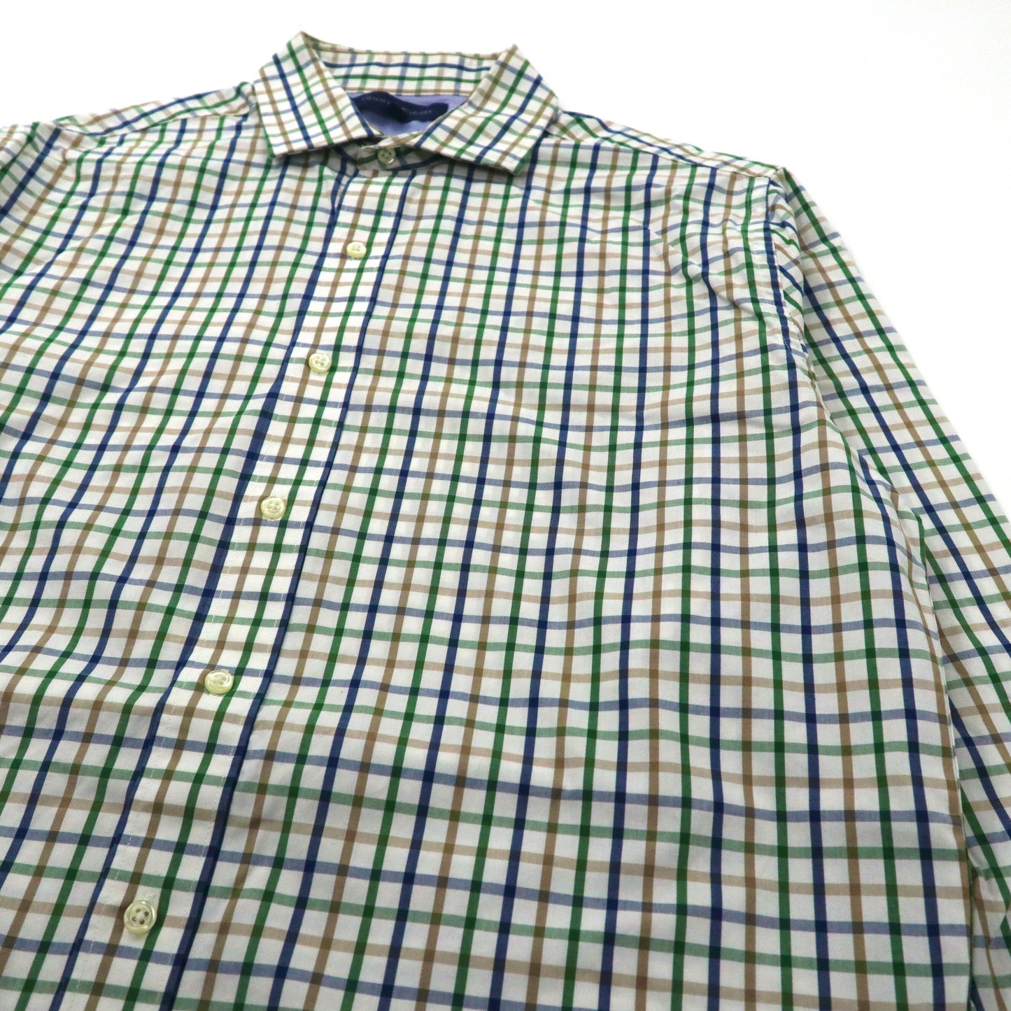 TOMMY HILFIGER ドレスシャツ 16 34-35 ホワイト チェック コットン