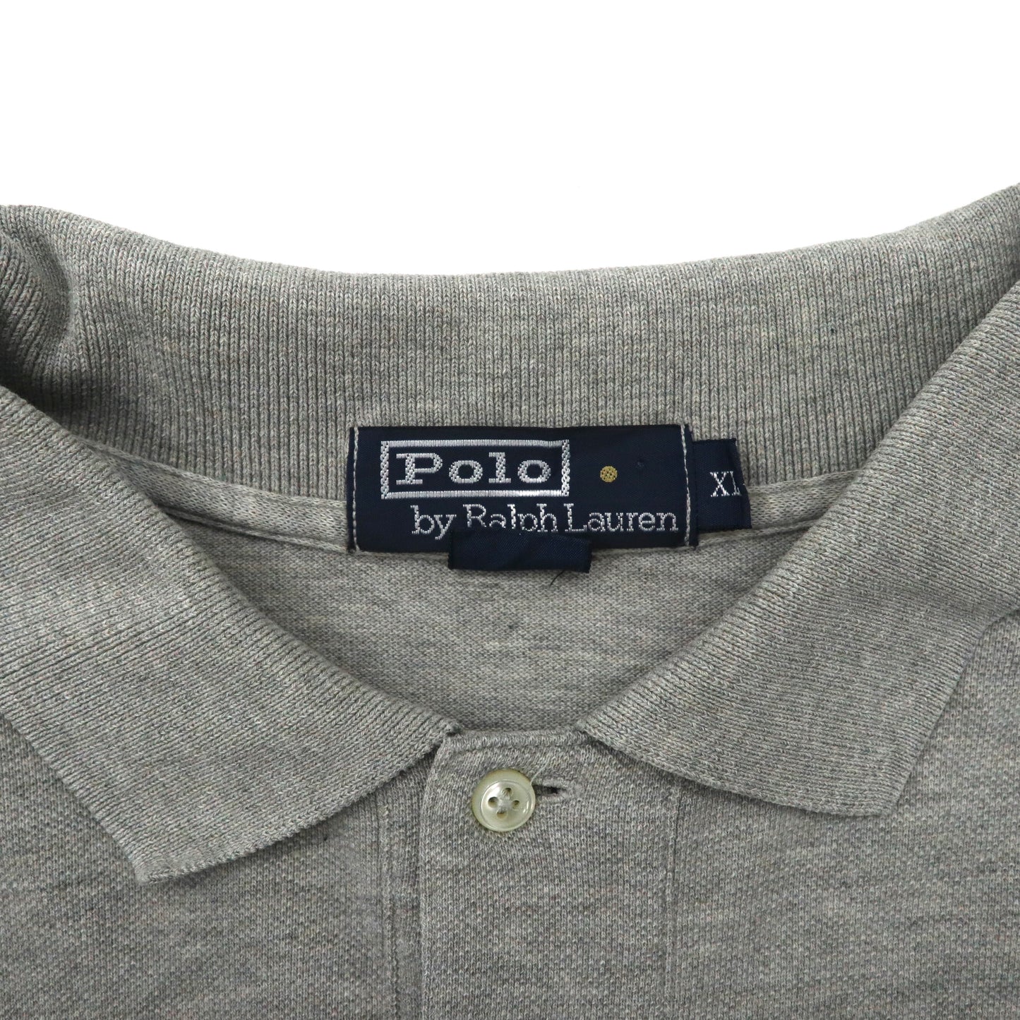 Polo by Ralph Lauren ビッグサイズ 長袖ポロシャツ XL グレー コットン 鹿の子 スモールポニー刺繍