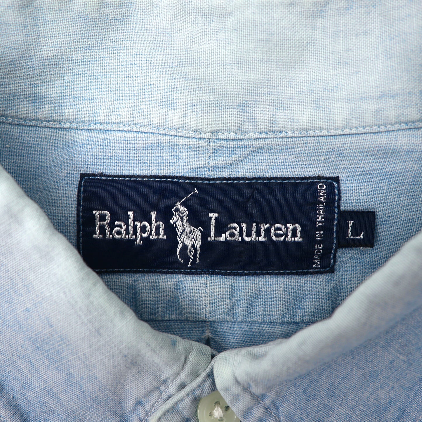 Ralph Lauren ボタンダウンシャツ L ブルー シャンブレー スモールポニー刺繍