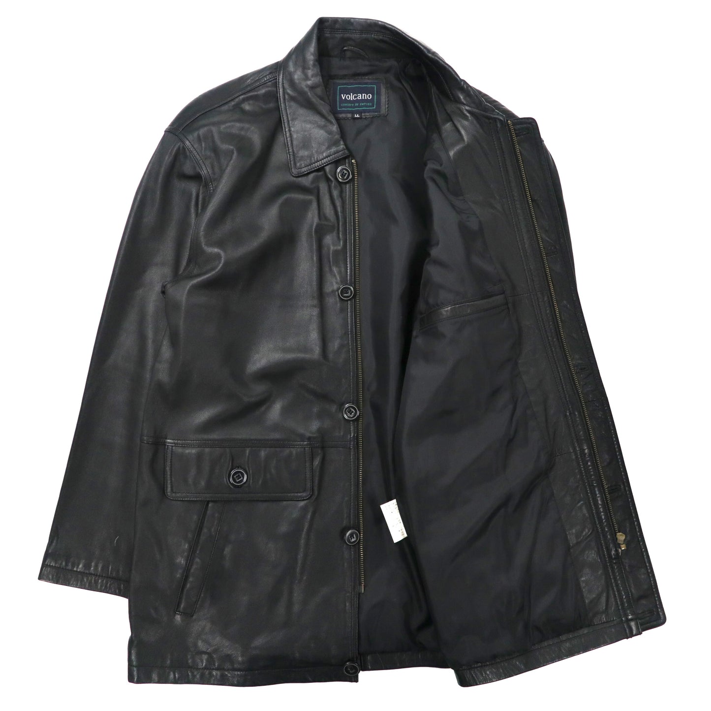 VOLCANO leather car Coat LL Black Lamb Leather sheep leather