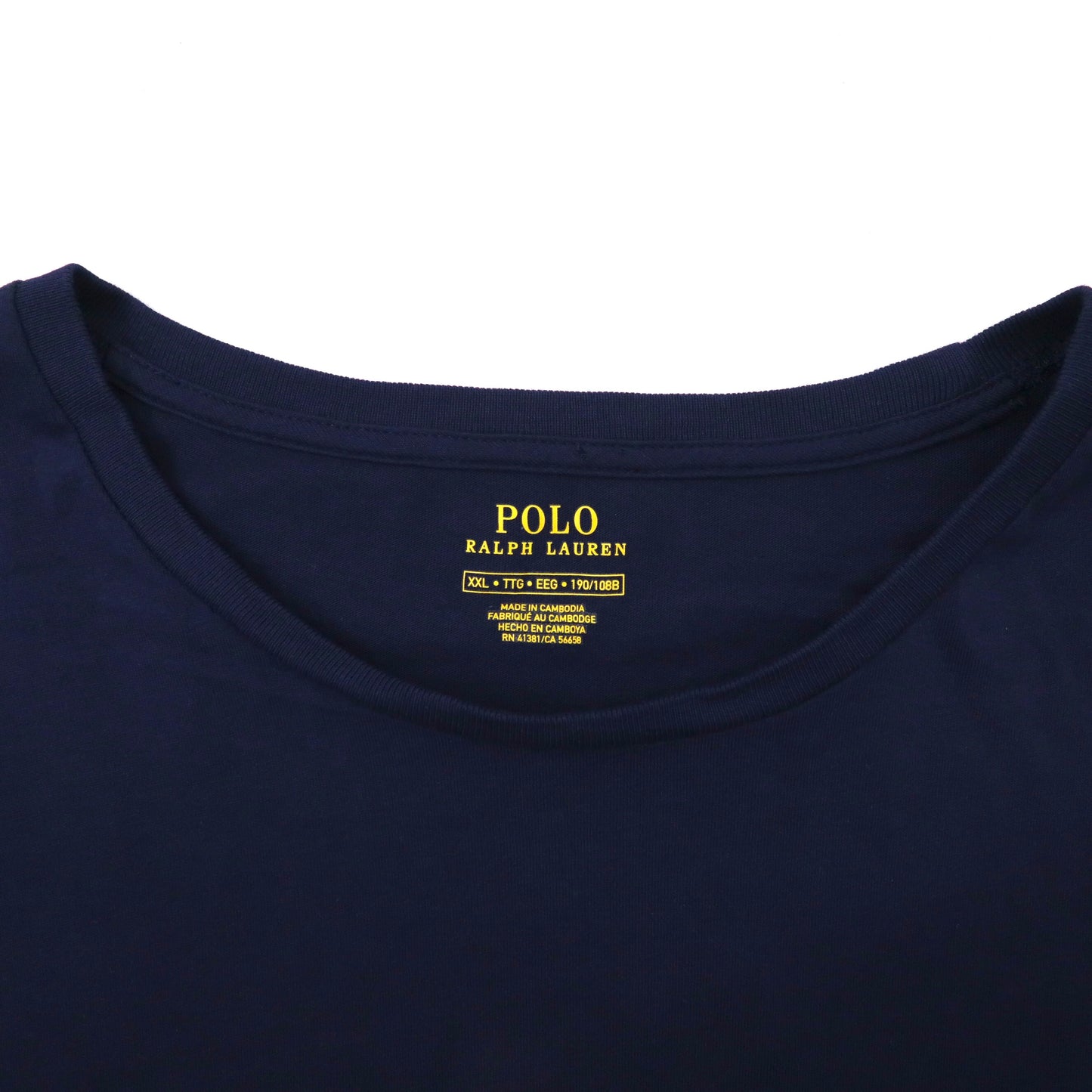 POLO RALPH LAUREN ビッグサイズ ロングスリーブTシャツ XXL ネイビー コットン スモールポニー刺繍
