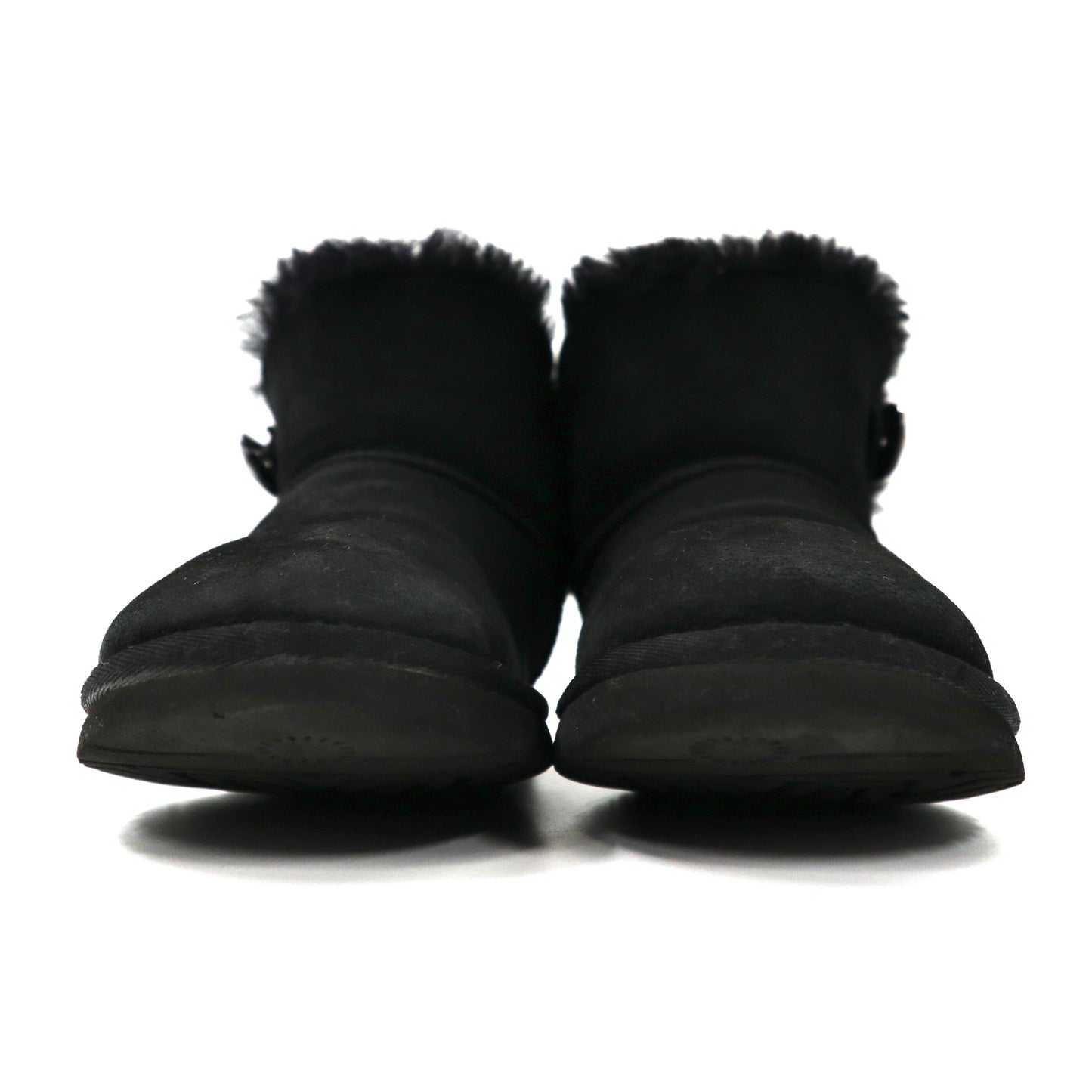UGG Mouton Boots US6 Black Lamb Leather Mini Bailey Button Bling ...