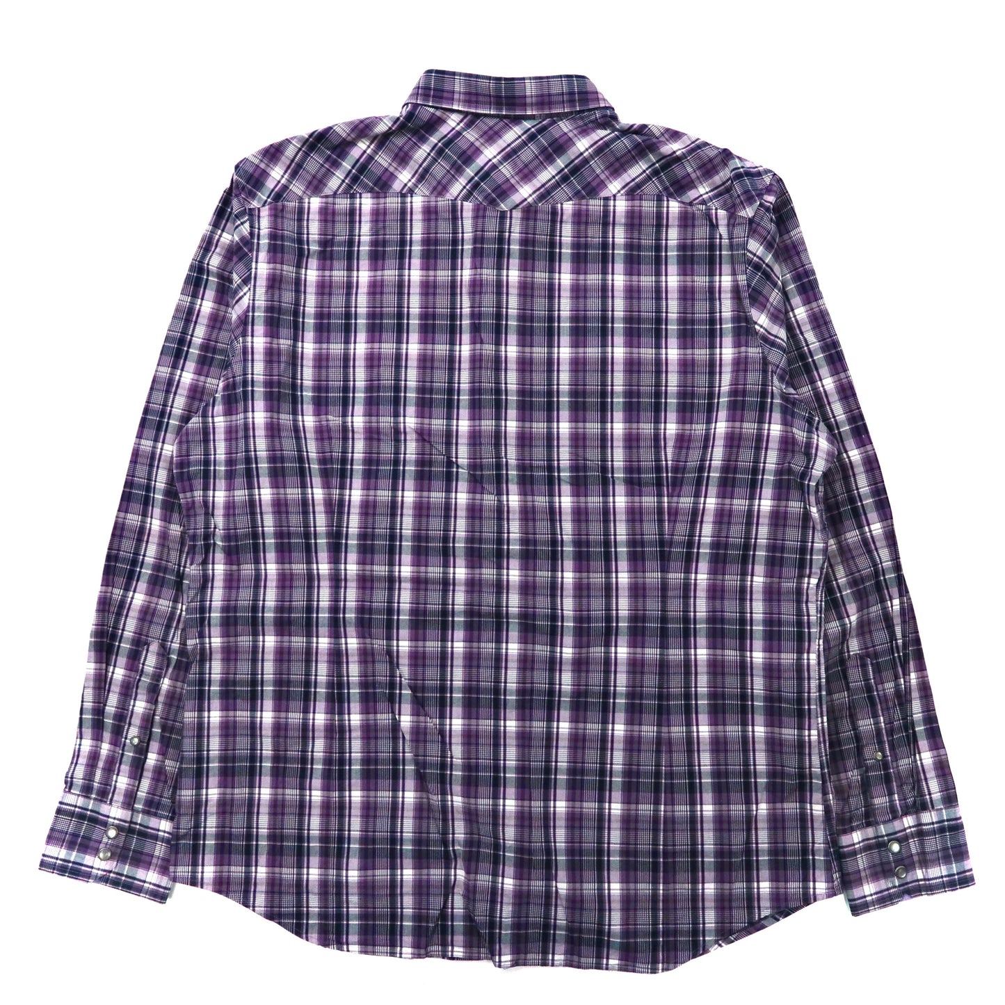 BANANA REPUBLIC ウエスタンシャツ XL ネイビー チェック コットン スナップボタン SLIM FIT