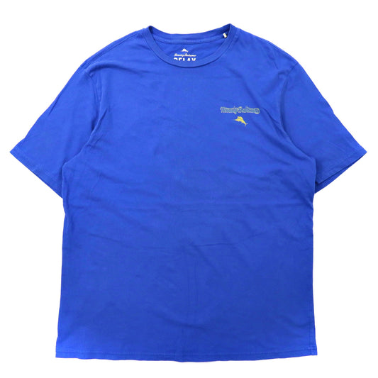 Tommy Bahama ビッグサイズ プリントTシャツ XL ブルー コットン MOTORCYCLEプリント