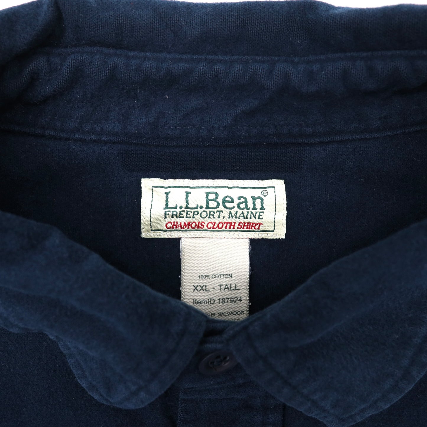 L.L.Bean シャミークロスシャツ ワークシャツ XXL ネイビー コットン ビッグサイズ CHAMOIS CLOTH SHIRT 90年代
