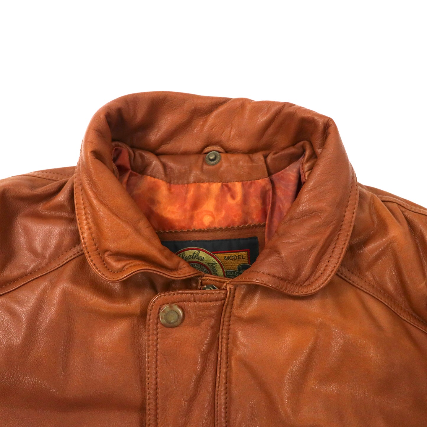 B spare BOA leather Puffer Jacket XL Brown Cowhide 90s