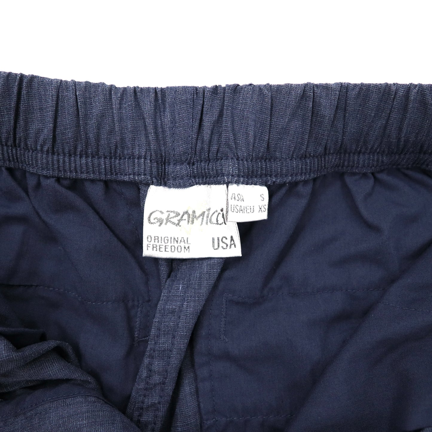 GRAMICCI Dry Stretch Narrow Pants S Navy Polyester Linen Mixed GMP