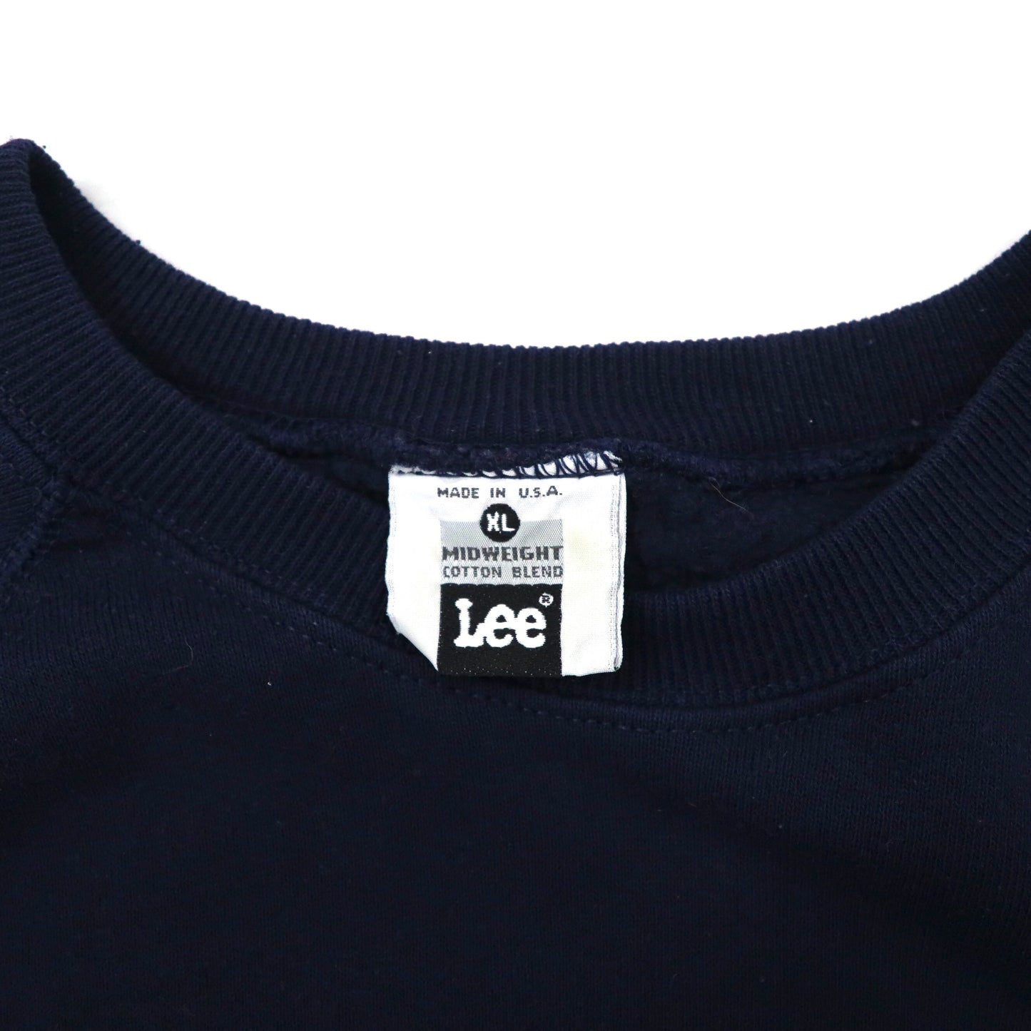 USA製 Lee クルーネックスウェット XL ネイビー コットン 裏起毛 MidWest 90年代