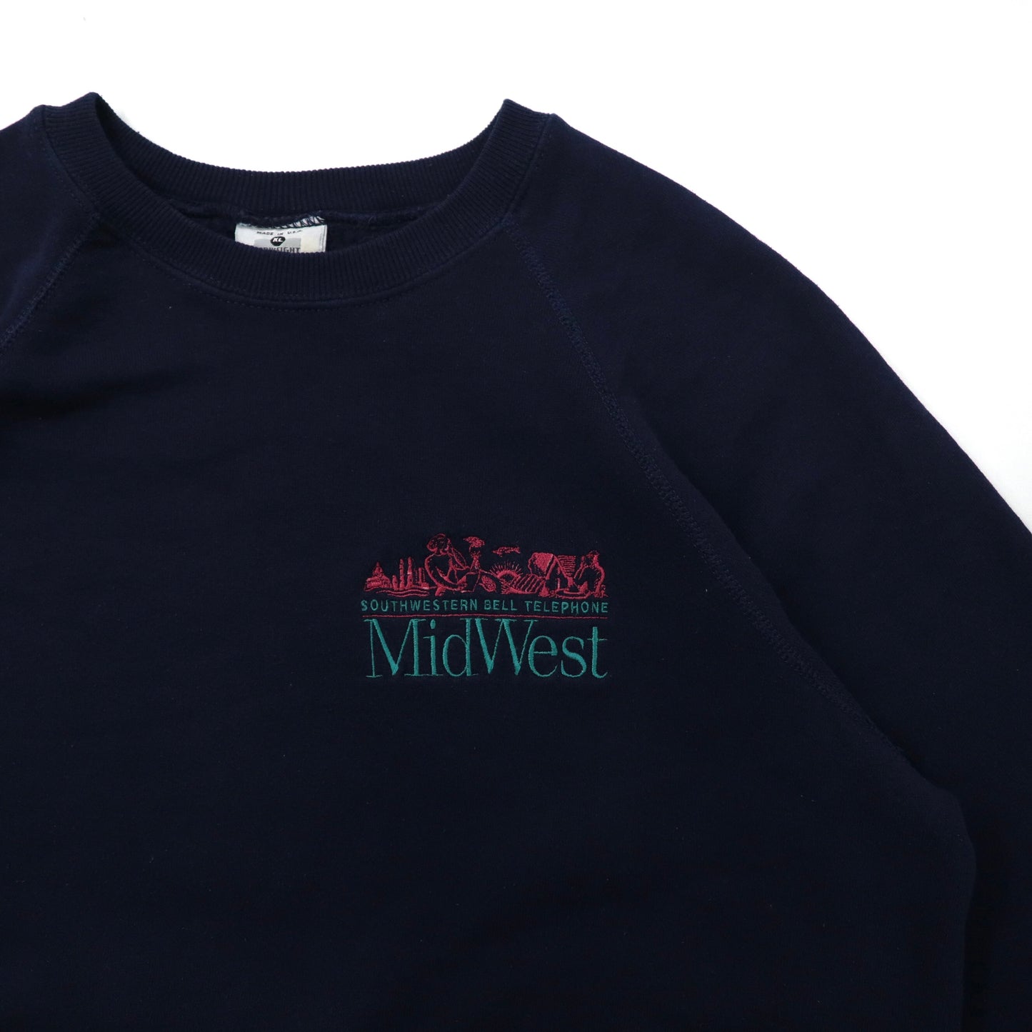 USA製 Lee クルーネックスウェット XL ネイビー コットン 裏起毛 MidWest 90年代