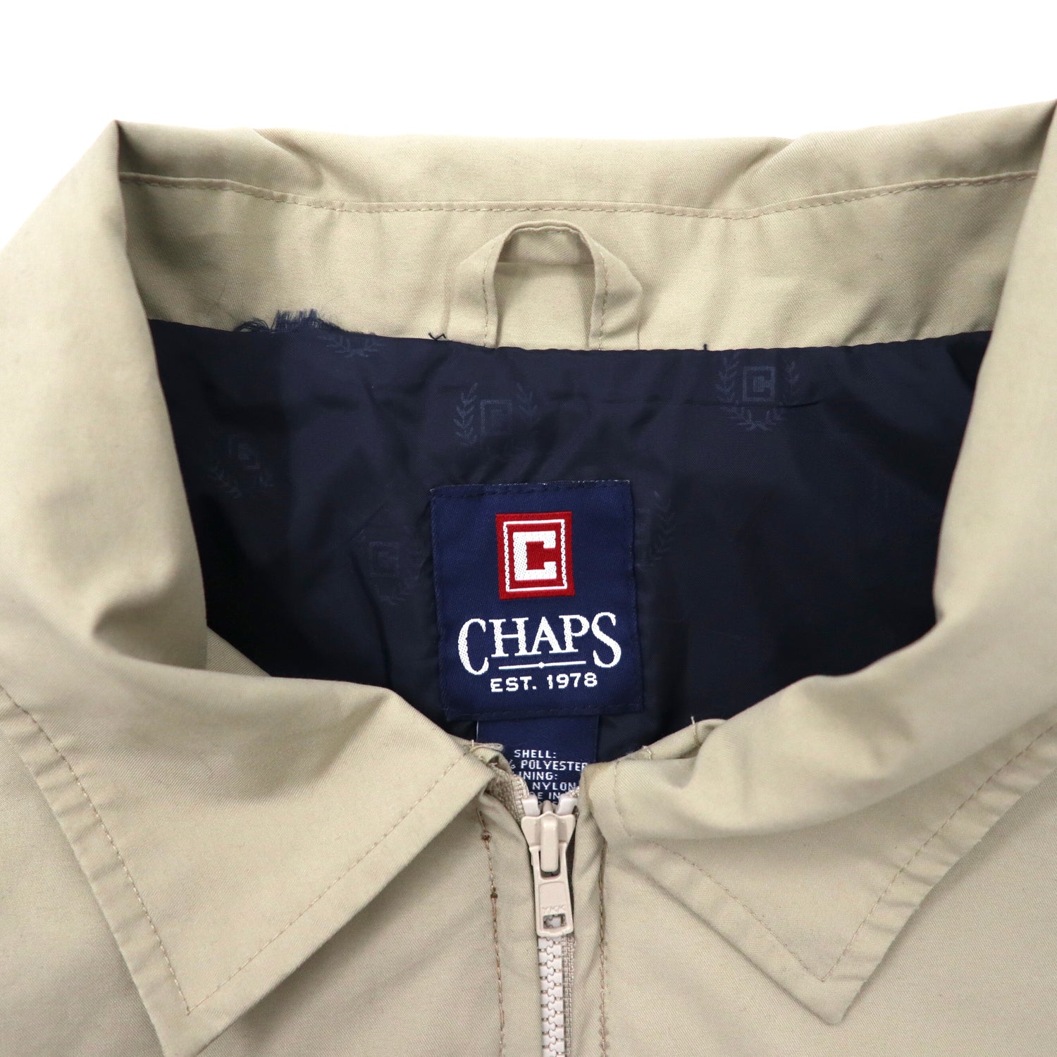 CHAPS Swing Top Harrington Jacket 2XLT Beige Polyester Big Size