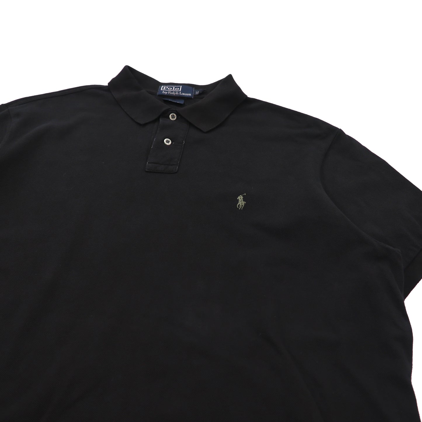 Polo by Ralph Lauren ポロシャツ XL ブラック コットン スモールポニー刺繍 CUSTOM FIT
