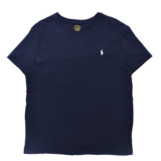POLO RALPH LAUREN ビッグサイズTシャツ XL ネイビー コットン CUSTOM SLIM FIT スモールポニー刺繍