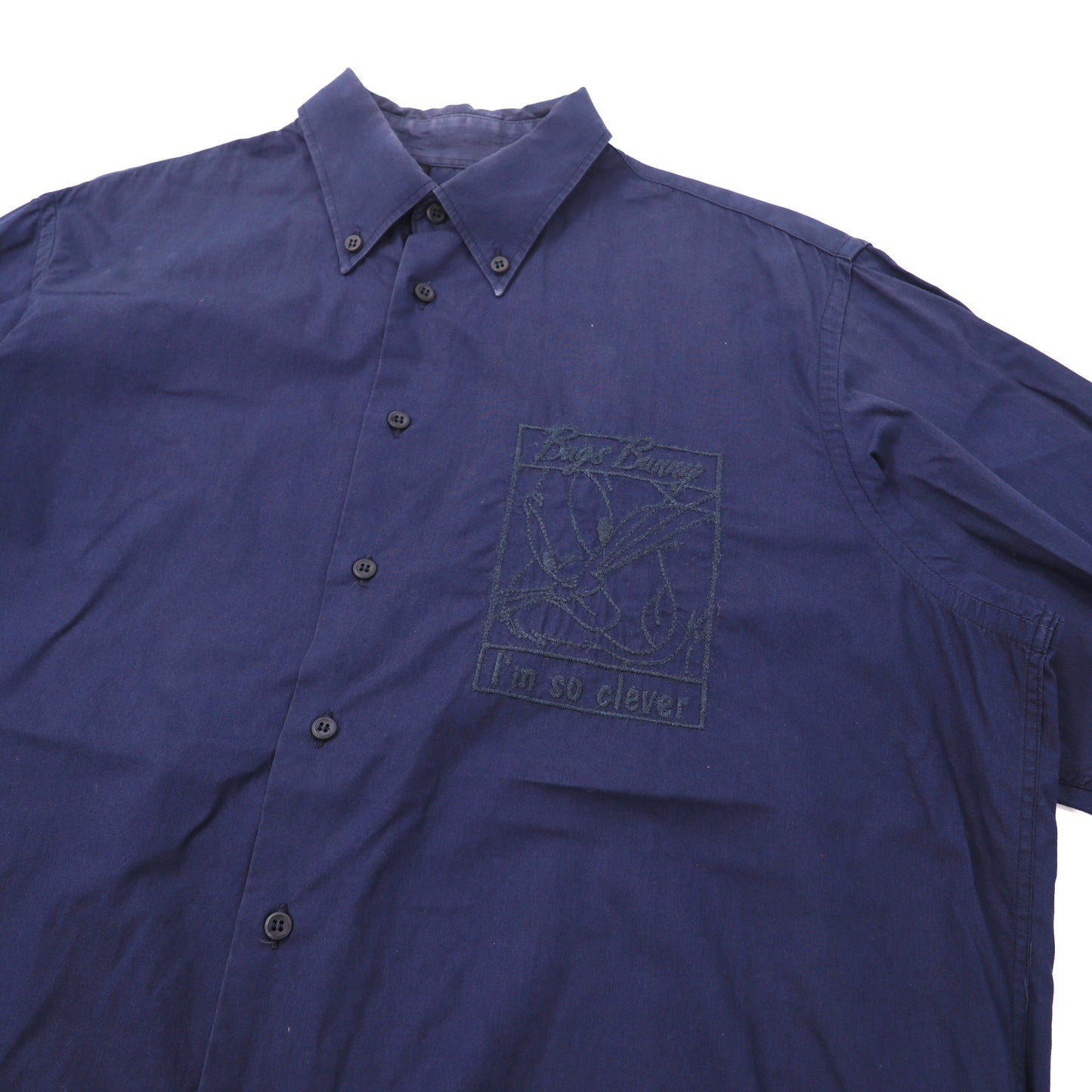 Castelbajac × WARNER BROS ボタンダウンシャツ L ネイビー LOONEY TUNES バッグス・バニー 刺繍 90年代