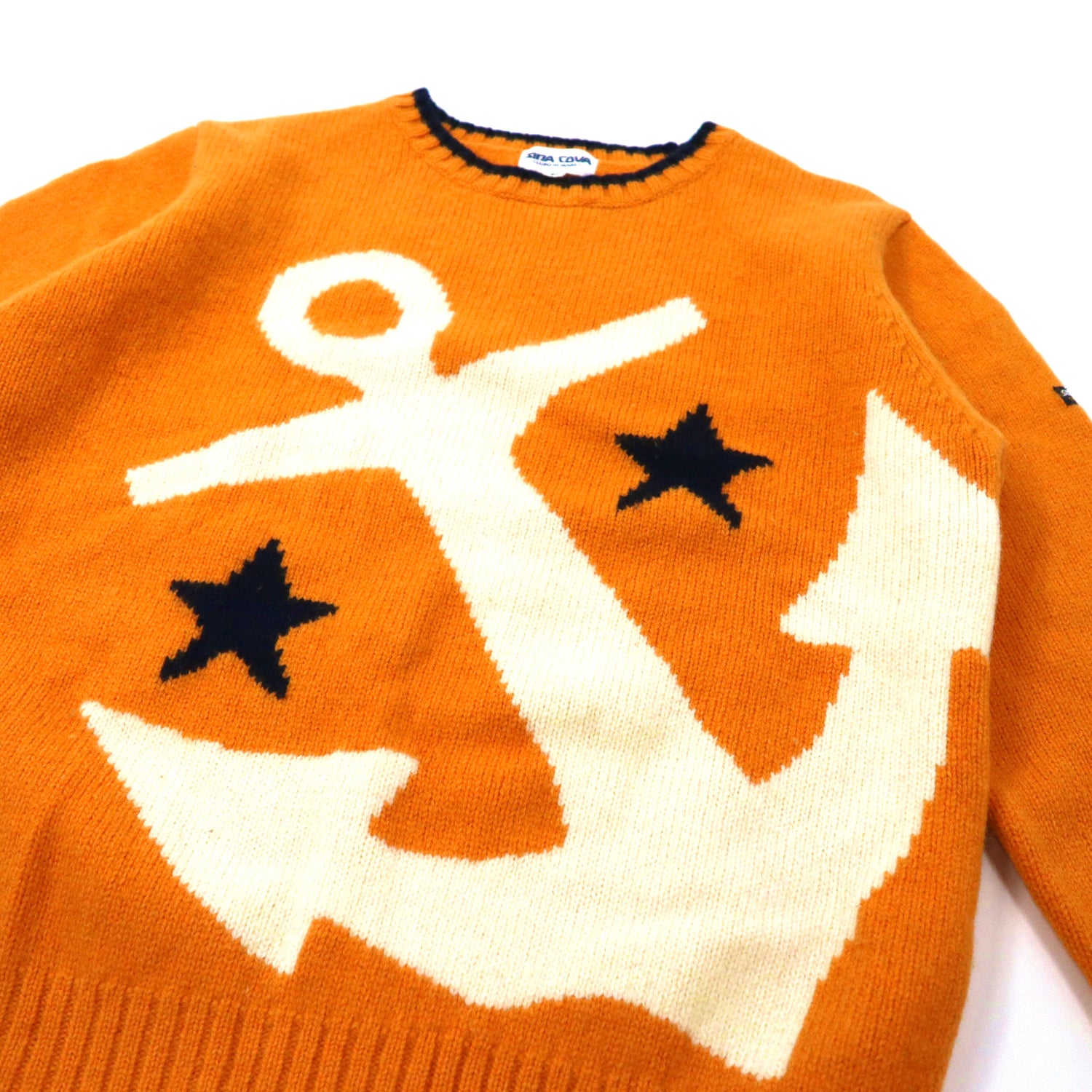 SINA COVA CREWNECK Knit Sweater Free Yellow Wool Anchor – 日本然リトテ